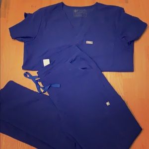 Figs Deep Royal Blue Scrub Set- Small